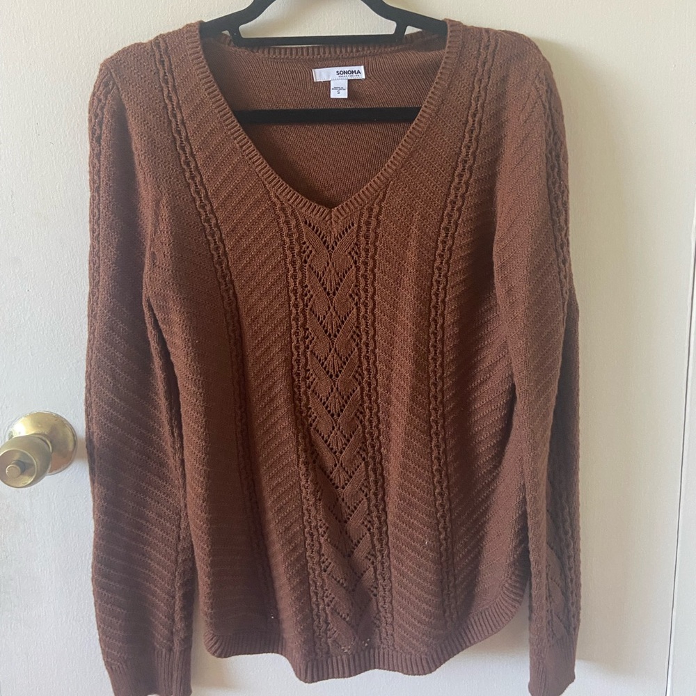 Sonoma Brown Cable Knit Sweater